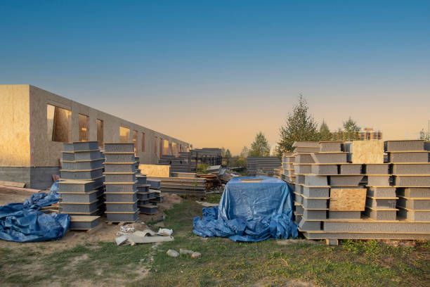 istock Construction site of town houses from SIP panels. 1707511588