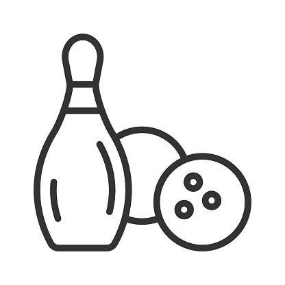 This striking bowling icon perfectly captures the excitement and competitive spirit of the game. Ideal for sports-themed designs, bowling alley promotions, sports events, and recreational visuals. A high-quality vector illustration depicting the essence of bowling, providing versatility for various design projects.