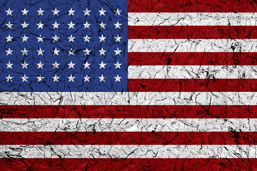 USA background template - Abstract stone texture of stone wall in american flag colors