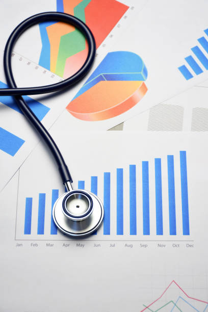 istock Stethoscope on financial chart, graph paper, financial statistics and business data medical health concept 1707532050