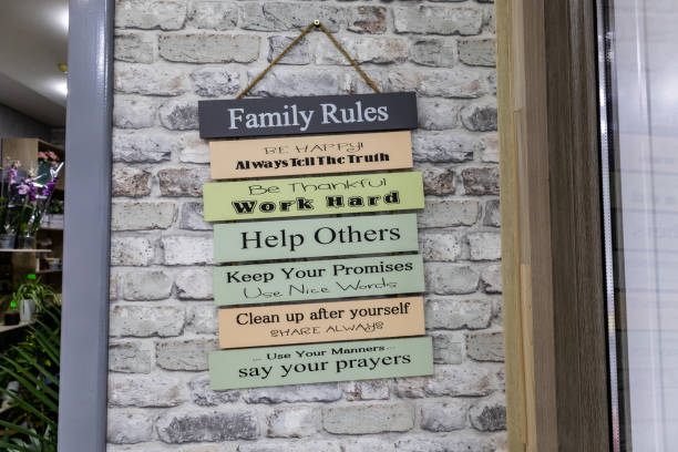 istock Signboard family rules for home interior 1707537226