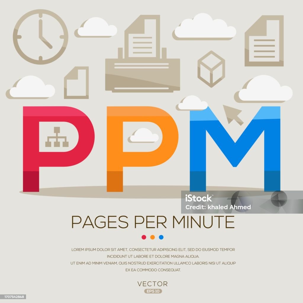 Ppm Vector Ppm Pages Per Minute Stock Illustration - Download Image Now - Acronym ...