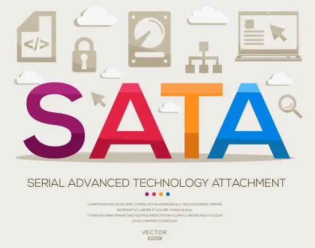 Vector illustration of SATA _ Serial Advanced Technology Attachment
