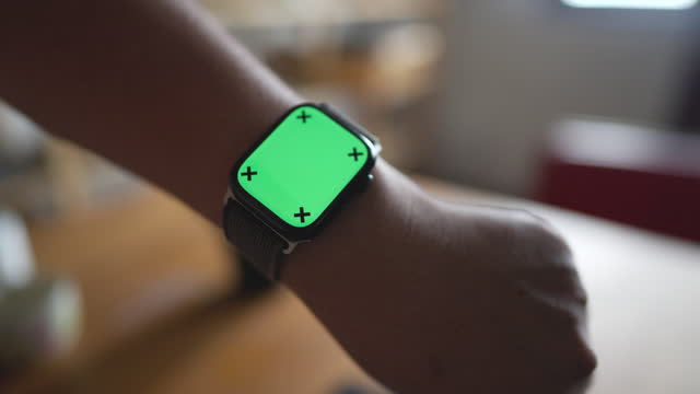 Showing Smartwatch Screen ,Chromakey