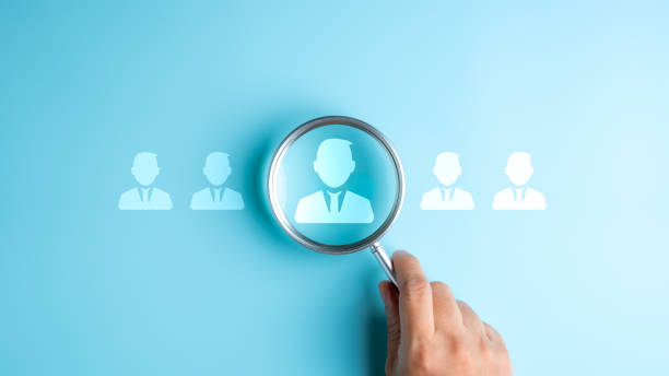 istock Human resource management, HR professional to selective career recruitment sites for finding new talent. Unemployment in job search by allowing a person to register resume for schedule job interview. 1707566325