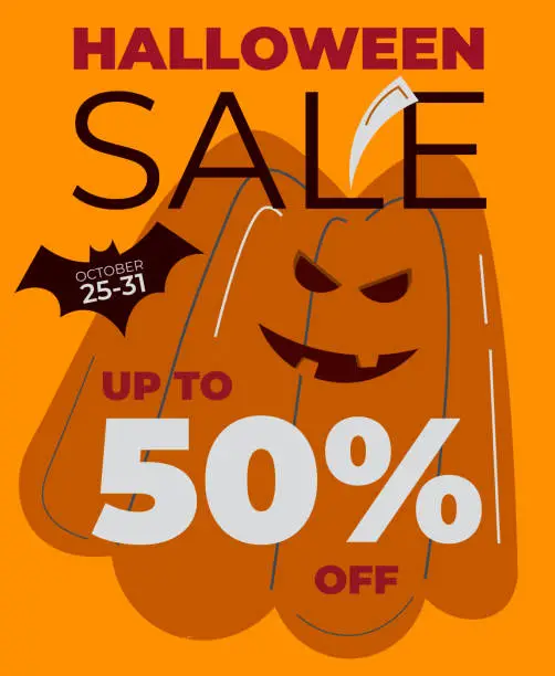 Vector illustration of Halloween Sale Flyer
