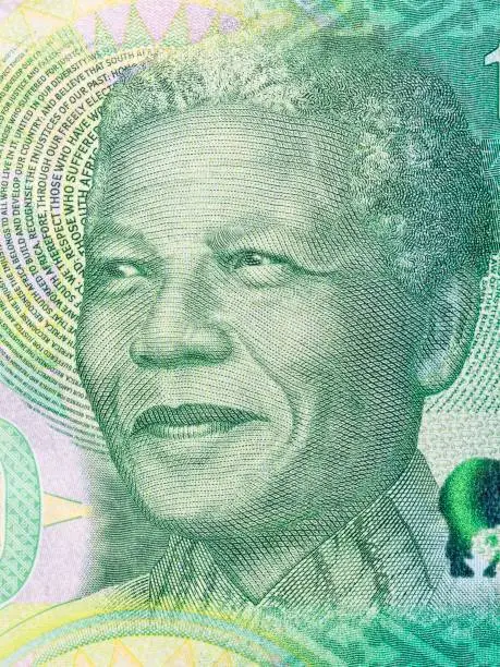 Nelson Mandela a portrait from South African money - rand
