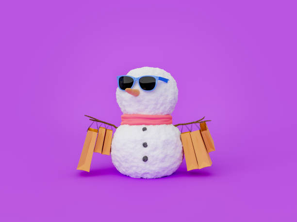 istock snowman with shopping bags 1707617705