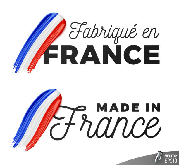 illustrations, cliparts, dessins animés et icônes de logos vector made in france - fabriqué en france
