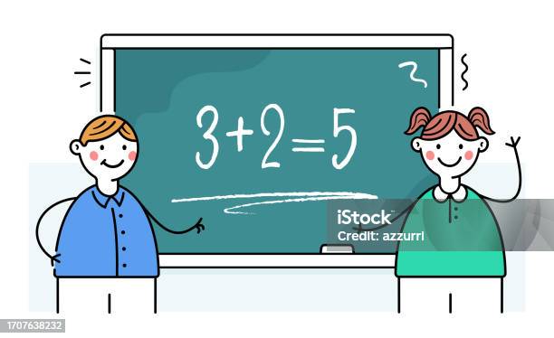 Happy Math Classroom Math Class Happy Students Back To School Stock Illustration - Download ...