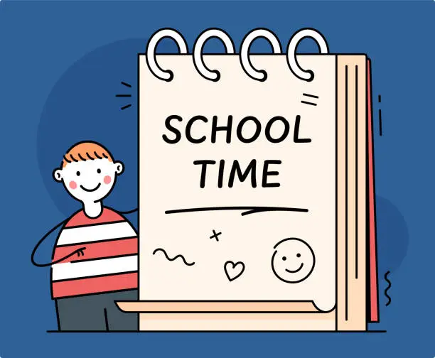 Vector illustration of School Time Illustration.