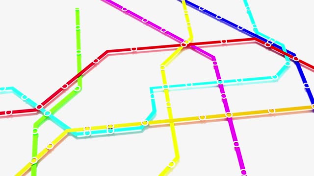 Animation of the route network of a public transport system