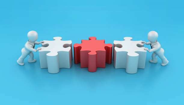istock Puzzle Pieces with Cartoon Business Characters 1707684601