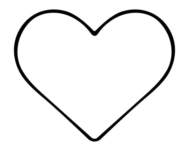 serce. symbol miłości. szkic. ręcznie rysowany znak romantyczny. styl doodle. - strona książki do kolorowania technika ilustracji stock illustrations