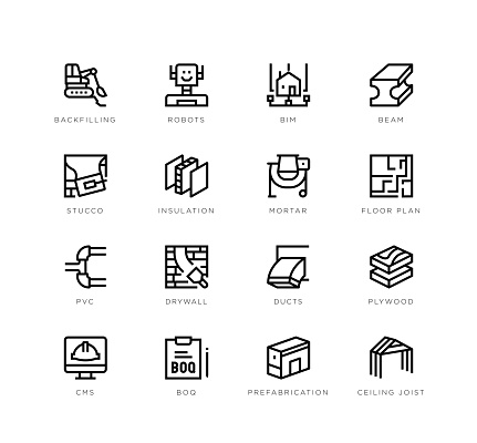 Construction technologies icons