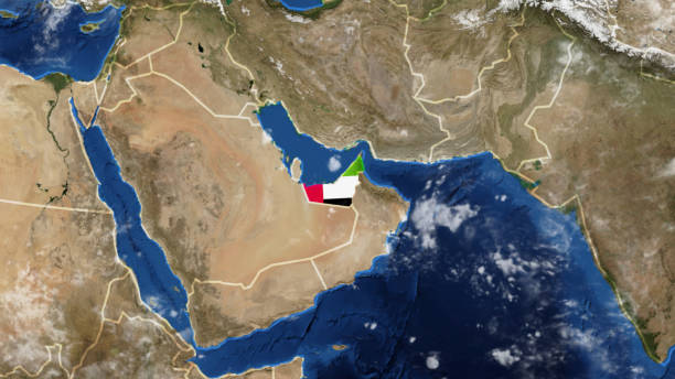 istock Flag-Adorned Map of United Arab Emirates 1707763319