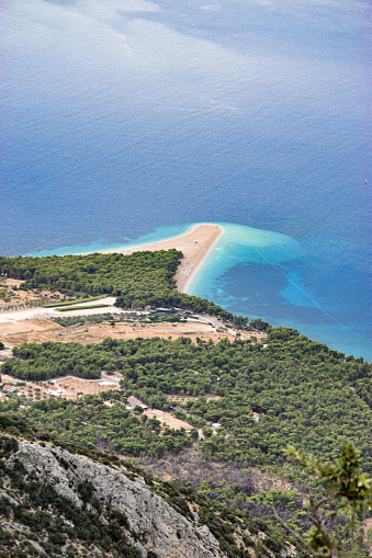 View of Zlatni Rat beach from top of Vidova Gora