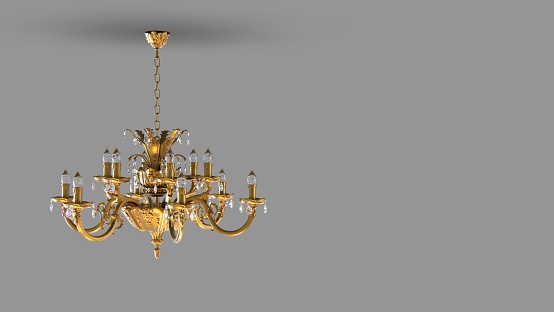 classic chandelier 3d rendering