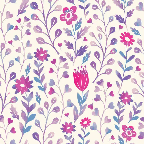 Vector illustration of Floral pattern. Background with flowers. Wallpaper.