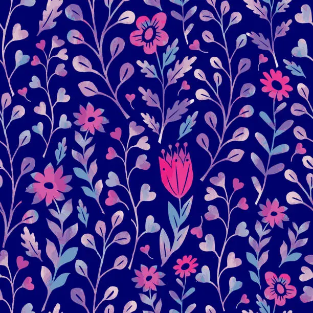 Vector illustration of Floral pattern. Background with flowers. Wallpaper.
