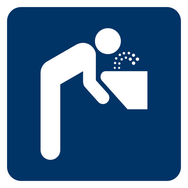 Drinking water fountain sign Vector graphic of sign indicating a drinking water fountain fountain stock illustrations
