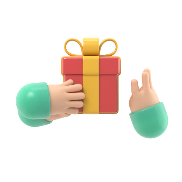 istock Refusal of gift. No corruption concept. Rejecting proposal. Man holding in hand gift box with ribbon. Gesture rejects the proposal. 3D rendering on white background. 1707862577