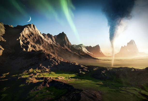 istock View of a large tornado, 3d animation 1707888179