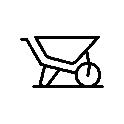 Wheelbarrow Line Icon