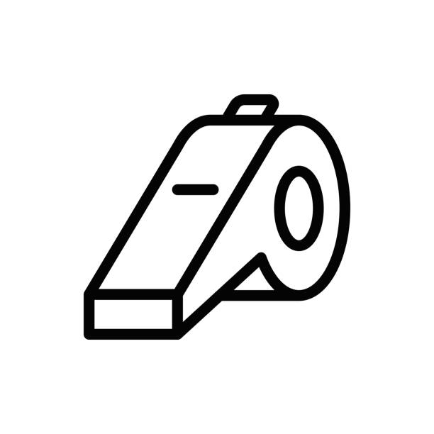 Whistle Line Icon Whistle Line Icon arbitrator stock illustrations