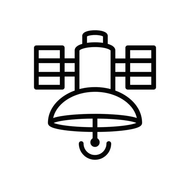 Vector illustration of Satellite and Communication Line Icon