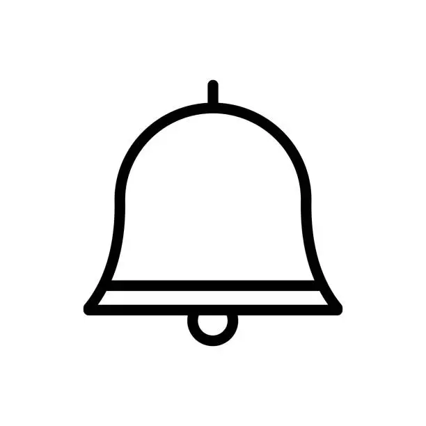 Vector illustration of School Bell Line Icon