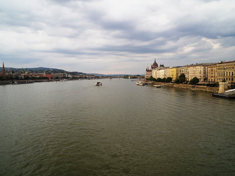 Photo of the Danube River in Budapest, Hungary.