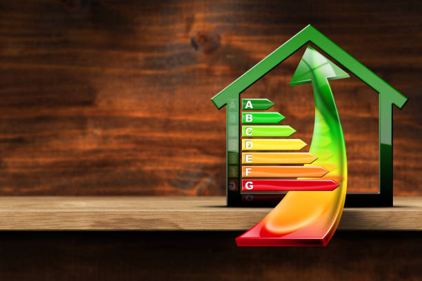 istock House Energy Efficiency Rating - Small Model House on a Table 1707918109