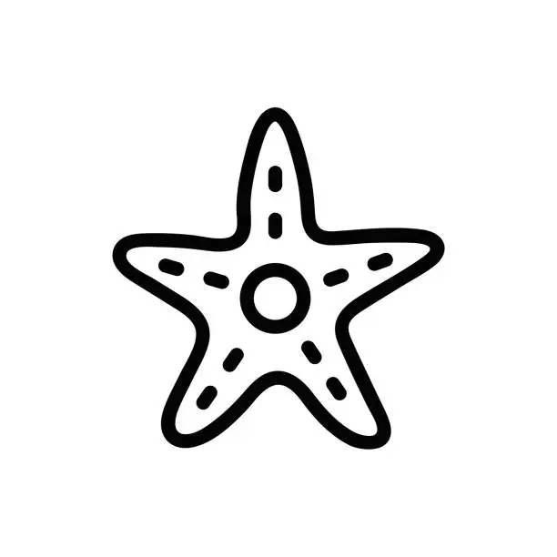 Vector illustration of Starfish Line Icon