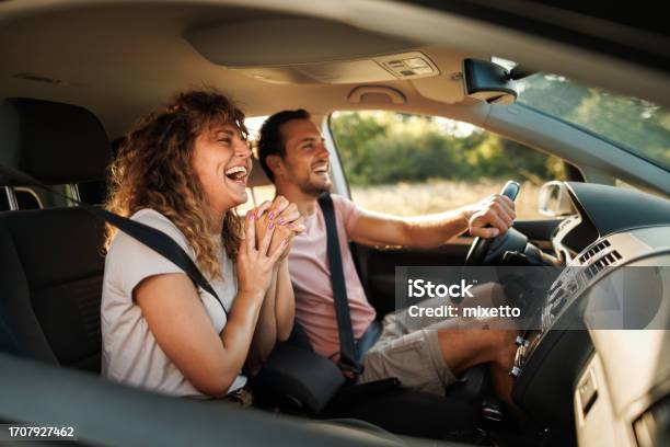 Road Trip Romance Stock Photo - Download Image Now - Car, Driving, Couple - Relationship