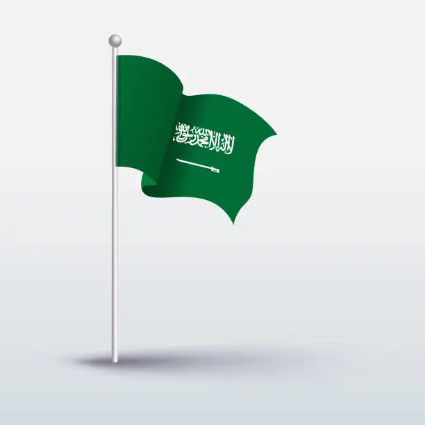 Vector illustration of Waving Flag of Saudi Arabia