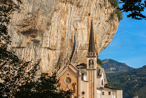 Sanctuary of the Madonna della Corona (shrine of Our Lady of the Crown). Italian Alps, Ferrara di Monte Baldo, Spiazzi, Verona province, Veneto, Italy, Europe.