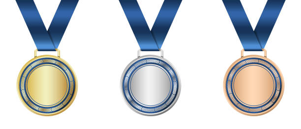istock Gold, silver, and bronze medal. Realistic medal set. Prizes for winner. Award with ribbon. Vector illustration 1707953725