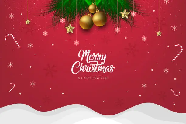 Vector illustration of Merry Christmas & Happy New Year Promotion Poster or banner