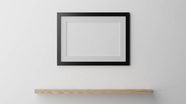 istock Poster mockup, black wooden frame. 3D rendering 1707991003