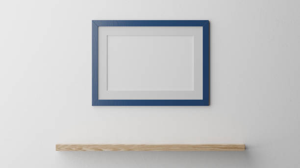 istock Poster mockup, blue wooden frame. 3D rendering 1707991004