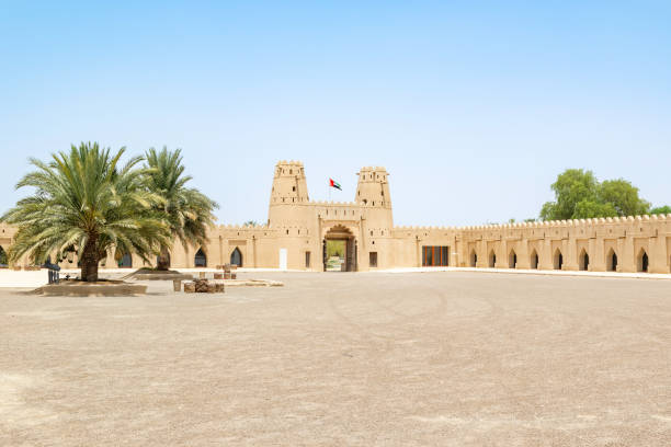 Al Ain, UAE. July 7th, 2016. Buildings in the Al Jahili Fort, one of UAE most historic buildings, built on 1891 in the Emirate of Abu Dhabi.