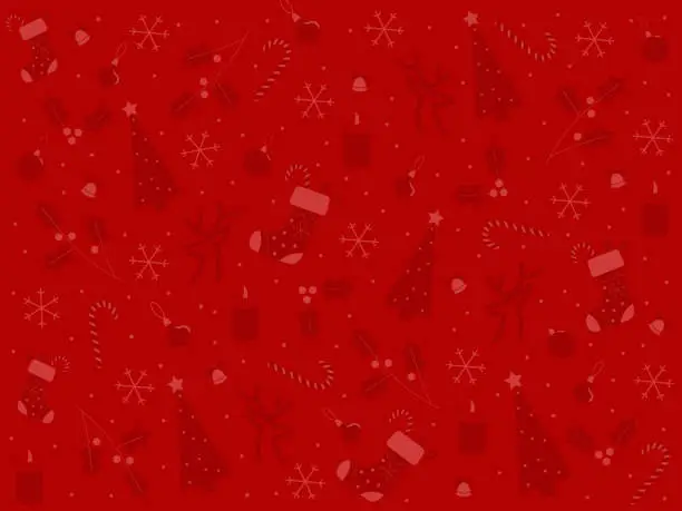 Vector illustration of Red Monochrome Christmas Background