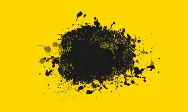 Vector illustration of abstract grunge texture yellow and black background design
