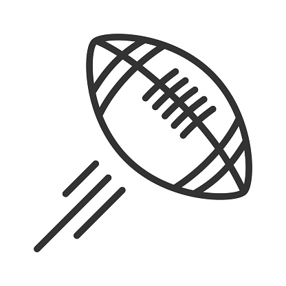 Enhance your design playbook with this American football icon, showcasing the essence of team sports and competitiveness. Featuring a rugby ball, this icon embodies the spirit of the game and sportsmanship. Perfect for projects related to American football, rugby, sports equipment, and athletic design. Score a touchdown in design with this striking and versatile icon.