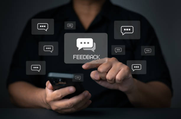 istock Shopper read information from customer satisfaction to get information from products and services, Feedback check concepts, User comment ratings online, writing feedback reviews, reputation reviews. 1708044638