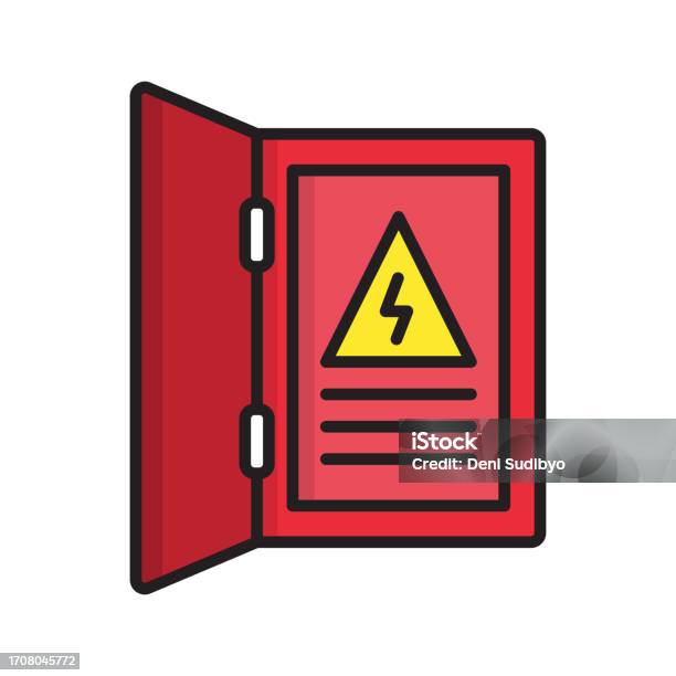 Simbol Distribution Box Template Desain Vektor Ikon Panel Kotak Listrik Ilustrasi Stok - Unduh ...