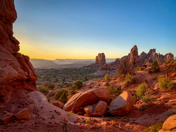 istock Arches National Park at sunrise, Utah, USA 1708068152