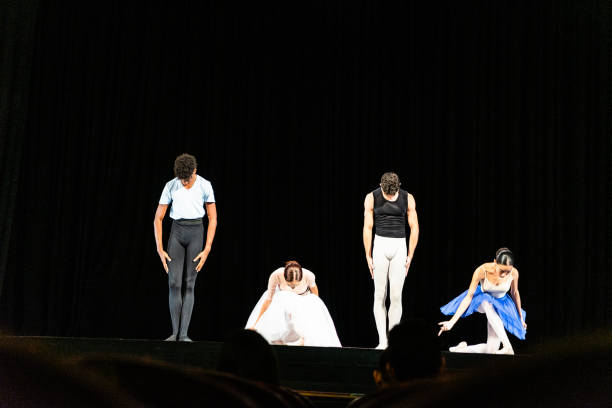 istock Young ballet dancers performing on a stage theater 1708104304