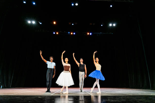istock Young ballet dancers performing on a stage theater 1708104318